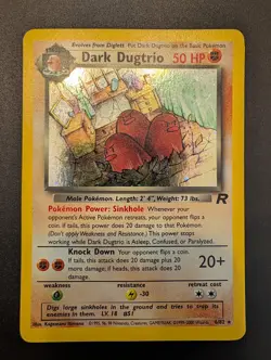 Pokemon Dark Dugtrio TCG Holo Card Team Rocket Series 6/82 LP/NM - Image 3