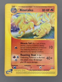 Ninetales 25/147 2002 Aquapolis Pokemon Card TCG WOTC Vintage Non Holo Rare - Image 1