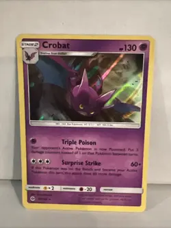 Crobat 56/149 Sun & Moon Base Holo Rare 2017 Pokemon Card - Image 1