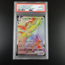 PSA 10 Leafeon Vmax 204/203 Pokemon Evolving Skies Rainbow Rare Graded Card - Image 1