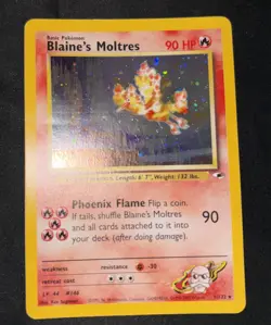 Pokemon 1999-2000 Blaine's Moltres Gym Heroes Holo 001/132 LP Card Lvl 44 #146 - Image 2