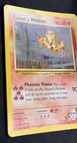 Pokemon 1999-2000 Blaine's Moltres Gym Heroes Holo 001/132 LP Card Lvl 44 #146 - Image 3
