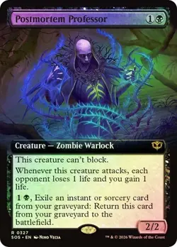 MTG Secrets of Strixhaven Postmortem Professor Extended Art Foil 0327 - Image 1