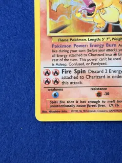 Pokemon Charizard Base Set Holo Rare 120 HP Card 4/102 English Wizards 1999 - Image 5