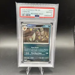 UMBREON 2025 POKEMON PRE EN-PRISMATIC EVOLUTIONS POKE BALL REVERSE HOLO PSA 10 - Image 1