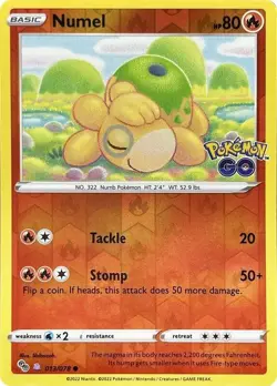 [PEELABLE DITTO] Numel 013/078 Pokemon GO Reverse Holo - Image 1