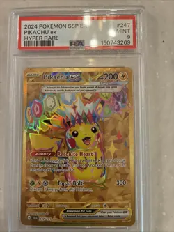 2024 Pokemon SSP EN Pikachu Ex Hyper Rare Mint 9 - Image 1