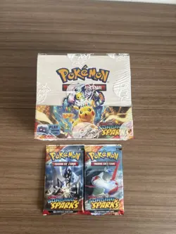 Bundle! Pokemon Scarlet & Violet Surging Sparks Booster Box plus 2 Packs. New - Image 1