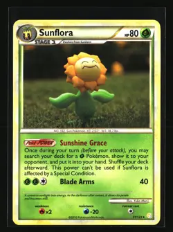 Pokemon SUNFLORA 31/123 Rare (2009 HeartGold SoulSilver) NM/Near Mint - Image 1