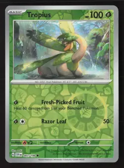 Tropius 007/198 Common Scarlet & Violet Pokemon Reverse Holo Near Mint - Image 1