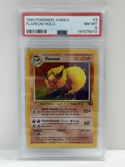 1999 POKEMON JUNGLE FLAREON HOLO 3 PSA 8 - Image 1