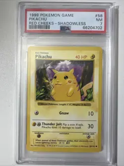Pokemon PSA 7 Pikachu (Red Cheeks) 058/102 Base Set (Shadowless) Regular - Image 1