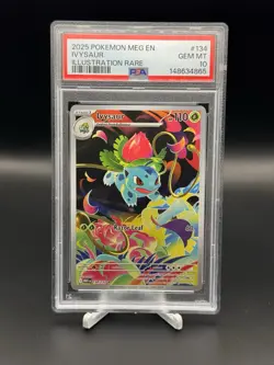 2025 POKEMON MEG EN-MEGA EVOLUTION ILLUSTRATION RARE #134 IVYSAUR PSA 10 - Image 1