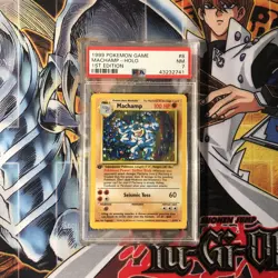 Pokemon PSA 7 Machamp 1st Ed. 8/102 1999 - Image 1
