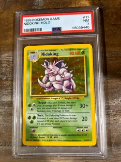 POKEMON Game 1999 NIDOKING Holo #11 PSA 7 Near Mint RARE 2 - Image 1