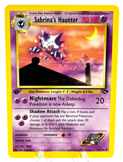 1st Edition Sabrina's Haunter 55/132 - Gym Challenge - Uncommon - Pokemon - NM - Image 1