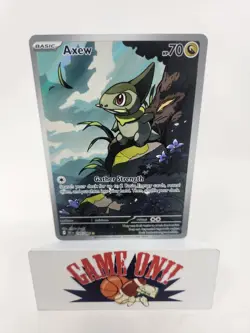 Axew Pokemon Black Bolt 145/086 Illustration Rare Full Art Holo SV NM BUF - Image 1