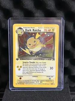 Pokemon Dark Raichu 1st Edition Secret Rare Holo Team Rocket 83/82 70 HP WOTC - Image 1