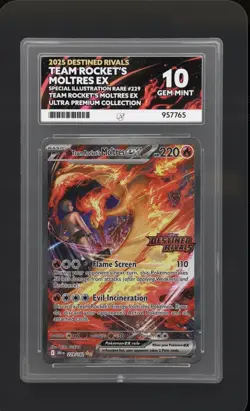 Pokemon TCG Team Rocket's Moltres ex 229/182 Destined Rivals Stamped Ace 10 - Image 1