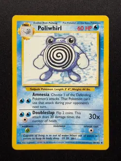 Pokemon Base Set 4th Print (1999/2000) - Poliwhirl 38/102 NM - Image 1