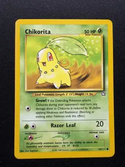 Pokemon TCG Chikorita Neo Genesis 54/111 Regular Unlimited Common NM - Image 1