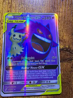 Pokemon Gengar & Mimikyu GX TAG TEAM Full Art Ultra Rare Holo 164/181 Team Up - Image 2