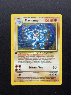 Pokemon TCG Machamp Base Set 8/102 Holo 1st Edition Holo Rare - Image 1