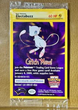 Pokemon 1999 SEALED "Catch Mew" Electabuzz BLACK STAR PROMO Movie WB Stamp - Image 1