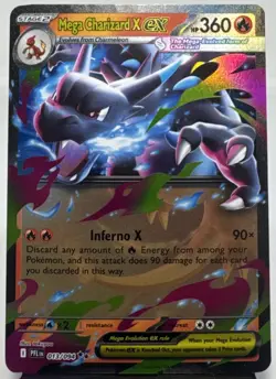 Pokemon Mega Charizard X ex 🔥 013/094 Me02: Phantasmal Flames Double Rare Holo - Image 1