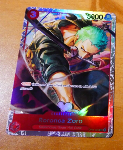 ONE PIECE ENGLISH CARD HOLO GAME CARTE Roronoa Zoro OP01-025 SR EN MINT - Image 1