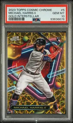 2023 TOPPS COSMIC CHROME #5 MICHAEL HARRIS II ROOKIE RC 42/50 PSA 10 - Image 1