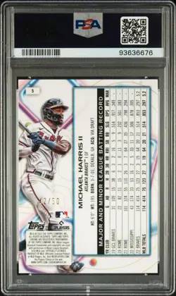 2023 TOPPS COSMIC CHROME #5 MICHAEL HARRIS II ROOKIE RC 42/50 PSA 10 - Image 2
