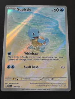 Pokemon Squirtle 170/165 151 Scarlet & Violet Illustration Rare NM - Image 2