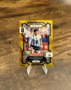 2026 Panini Prizm Monopoly World Cup Diego Maradona Gold Cracked Ice Prizm SP #3 - Image 1