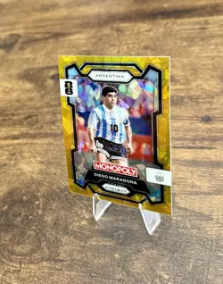 2026 Panini Prizm Monopoly World Cup Diego Maradona Gold Cracked Ice Prizm SP #3 - Image 3