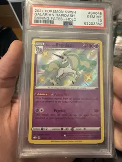 2021 POKEMON SWORD & SHIELD SHINING FATES #SV048 GALARIAN RAPIDASH-HOLO PSA 10 - Image 1