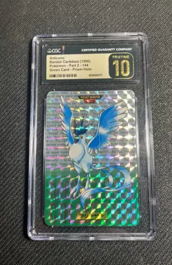 Articuno Bandai Carddass (1996) Pokemon - 144 Green - Prism Holo CGC Pristine 10 - Image 1