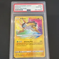 Pokemon Raikou Amazing Rare Holo Vivid Voltage 050/185 PSA 10 2020 - Image 1