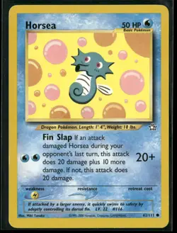 Horsea 62/111 Common Neo Genesis Pokemon Moderately Played - Image 1