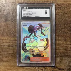 2019 Pokemon Cosmic Eclipse Rosa Full Art 236/236 CGC 9 MINT (Sun & Moon) - Image 1