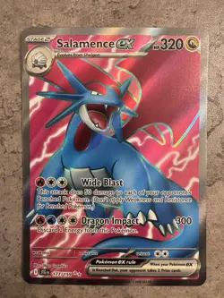 Pokemon Salamence ex Ultra Rare Full Art Holo Dragon 320 HP SV09 177/159 EN - Image 3