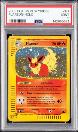 2003 POKEMON SKYRIDGE #H7 FLAREON-HOLO PSA 9 Swirl (New Cert) - Image 1