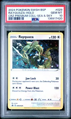 2024 POKEMON SWSH BLACK STAR PROMO #029 RAYQUAZA-HOLO PSA 10 - Image 1