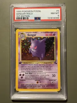 1999 Pokemon TCG Gengar Fossil Holo 1st edition PSA 8 #5/62 - Image 1