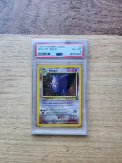 1999 Pokemon Fossil Gengar Holo #5 PSA 8 - Image 1