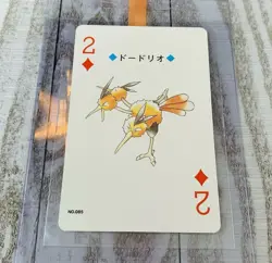 2 of Diamonds Dodrio 85 Pokemon Poker Playing Card 1999 Japan Lugia Silver - Image 1