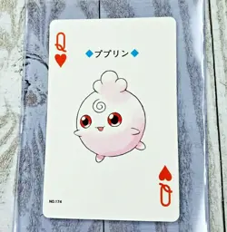 Queen of Hearts Igglybuff 174 Pokemon Poker Playing Card 1999 Japan Lugia Silver - Image 1