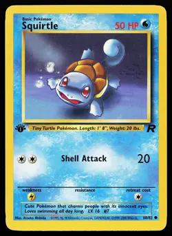 Squirtle 68/82 Common 1st Edition Team Rocket Pokemon Card - Image 1