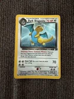 Vintage Pokemon Dark Dragonite Team Rocket Holo Rare 5/82 WOTC TCG Card English - Image 1