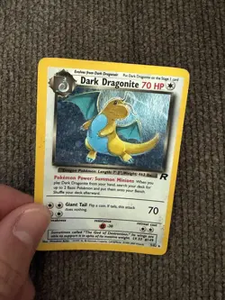 Vintage Pokemon Dark Dragonite Team Rocket Holo Rare 5/82 WOTC TCG Card English - Image 2